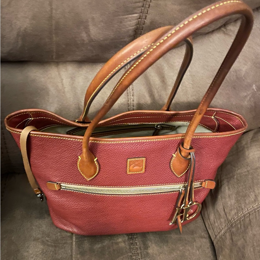 Dooney and Bourke Handbag, Pebble Grain Tote-Wine, Smoke Free Home